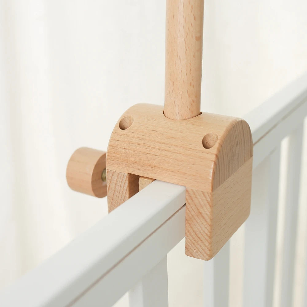 Baby Rattle Toy 0-12 Months Toys Wooden Mobile Bed Bell Floor Stand Bracket Newborn Bed Bell Hanging Holder Bracket Infant Crib