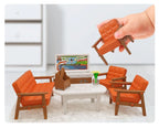 Miniature Items Dollhouse Furniture Accessories Living Room Bedroom Supermarket Shopping Games Family Interaction Doll Kids Toys