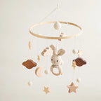 Wooden Rattles Toys Baby Crib Mobile Bed Bell Soft Felt Hot Balloon Newborn Music Bed Bell Hanging Toys Crib Bracket Baby Gifts
