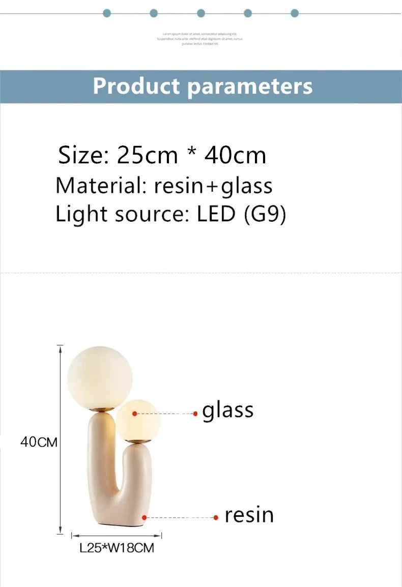 Nordic Children's Room Bedroom Bedside Lamp Creative Art Table Lamp Decoration Model Room Living Room Double Head Table Lamp