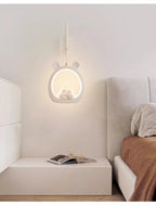 Cute Children's Room Girl Bedroom Wall Lamps Embrace Pear Lamp Creative Cream Style Princess Room Baby Room Bedside Wall Lights
