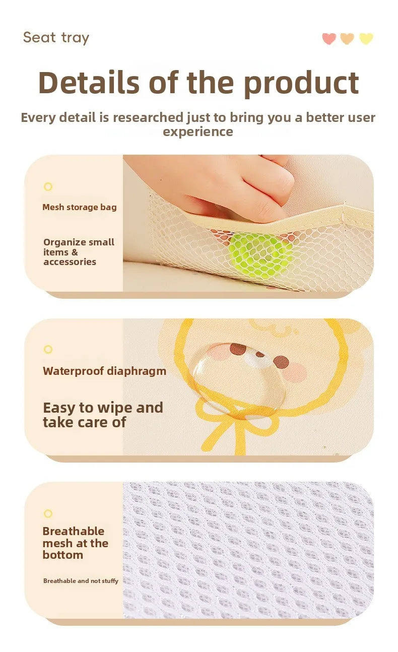 Baby Car Waterproof Storage Dining Table, Cartoon Kids Car Safety Seat Tray, Universal Small Table Board for Strollers