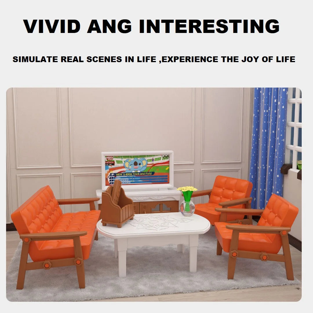Miniature Items Dollhouse Furniture Accessories Living Room Bedroom Supermarket Shopping Games Family Interaction Doll Kids Toys
