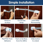 1/3/5Pcs Child Safety Cabinet Locks Premium Adjustable Baby Proof Drawer Latches Bathroom Kitchen Cabinet Drawer Lock