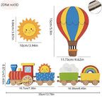 Cute cartoon Wooden Wall Decor Set for Nursery. Nano Tape Included, No Drilling Needed for Kids Bedroom Decoration.