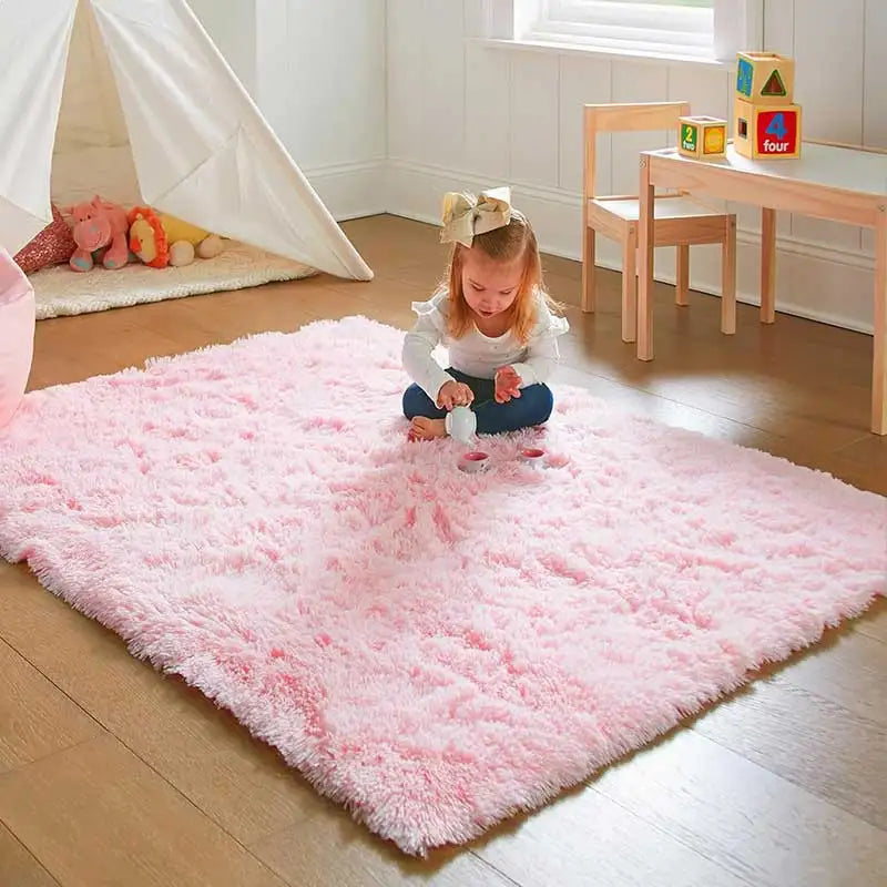Furry Carpet Living Room Mat Modern Bedroom Nordic Style Decoration Carpet Large Size Black Gray White Non Slip Children's Rugs