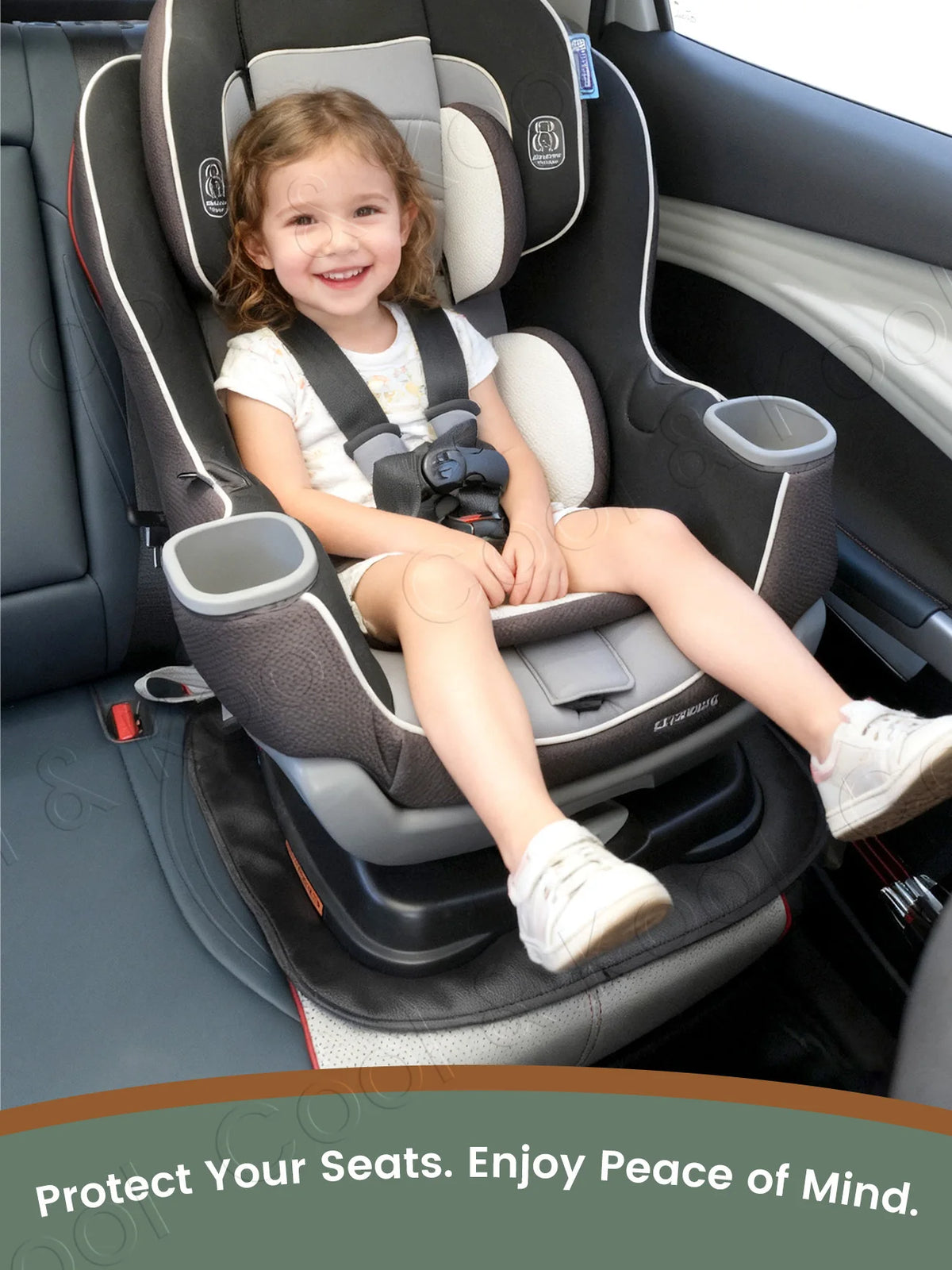 Car Seat Protector Pad, Waterproof & Anti-Scratch Cover for Child Safety Seats - Full Coverage Protection