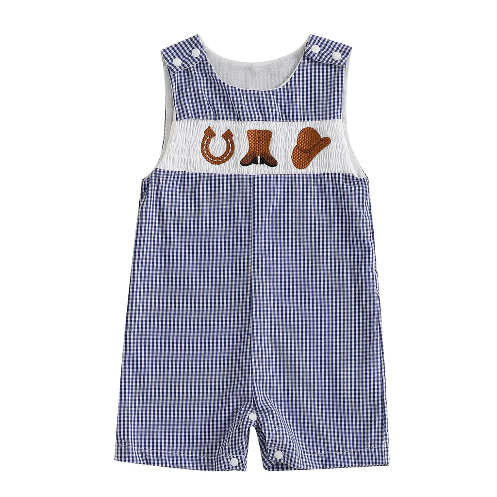 Baby Boy Embroidered Romper