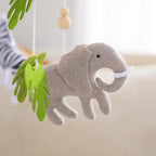 Wooden Baby Crib Mobile with Felt Animals