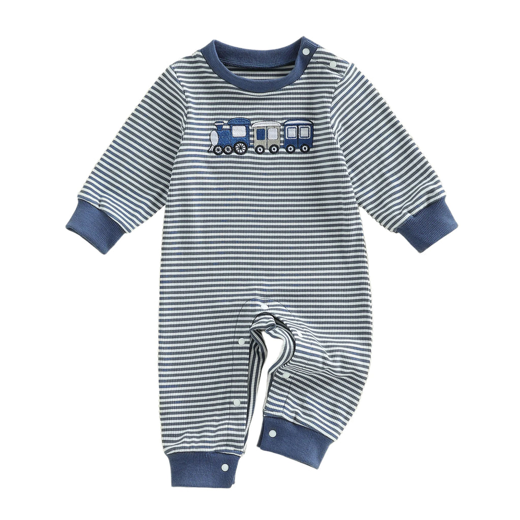 Boys Fall Striped Playsuit