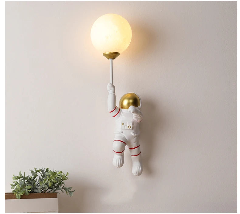 Nursery Room Children's Room Wall Light Resin Astronaut G9 Bulb Speaceman Boy Bedroom Bedside Night Lamps AC110V 220V