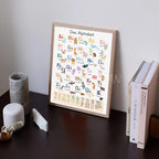 Playroom Nursery ABC Alphabet Numbers Poster Self-adhesive Art Waterproof Paper Sticker Coffee House Bar Room Wall Decor