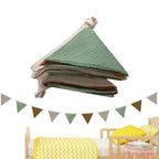 Pennant Banner Flags Nursery Bunting Banner Flags Washable Cotton Fabric Triangle Pennant Garlands for Living Room and Bedroom