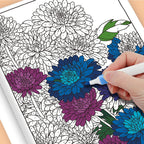 32 Themes Color by Number Book for Adults, Relax Coloring Book with Various Detailed Animal, Flower and Landscape Patterns
