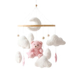 Wooden Baby Crib Mobile with Felt Animals