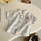 Summer baby boys clothes outfits sets bow tie check shirt shorts suits for infant boys clothing 1 year birthday gentleman sets