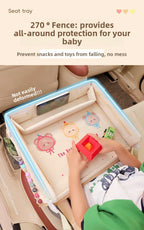 Baby Car Waterproof Storage Dining Table, Cartoon Kids Car Safety Seat Tray, Universal Small Table Board for Strollers