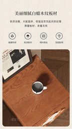 High-end Luxury Antique Bedside Table Ash Wood Artistic Four-leaf Clover Sofa Side Cabinet Bedroom Bedside Cabinet