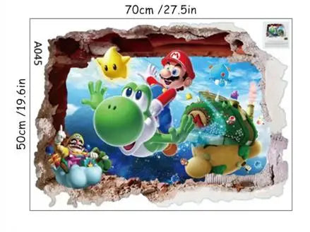 NEW Children favorite game wall decals super boys funny anime 3d vinyl stickers kids room nursery decoration cartoon poster