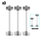 3Pcs/Set Child Safety Strap Locks Multi-Use Adhesive Plastic Baby Proofing Locks For Cabinets and Drawers,Toilet,Fridge