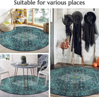 Pastel Dot Rainbow Curve Round Rug Floor Mat Nursery Bedroom Kids Play and Reading Corner Indoor Decor Circle Carpet