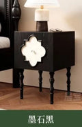 High-end Luxury Antique Bedside Table Ash Wood Artistic Four-leaf Clover Sofa Side Cabinet Bedroom Bedside Cabinet