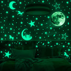 Luminous Moon and Stars Wall Stickers for Kids Room Baby Nursery Home Decoration Wall Decals Glow in the Dark Bedroom Ceiling