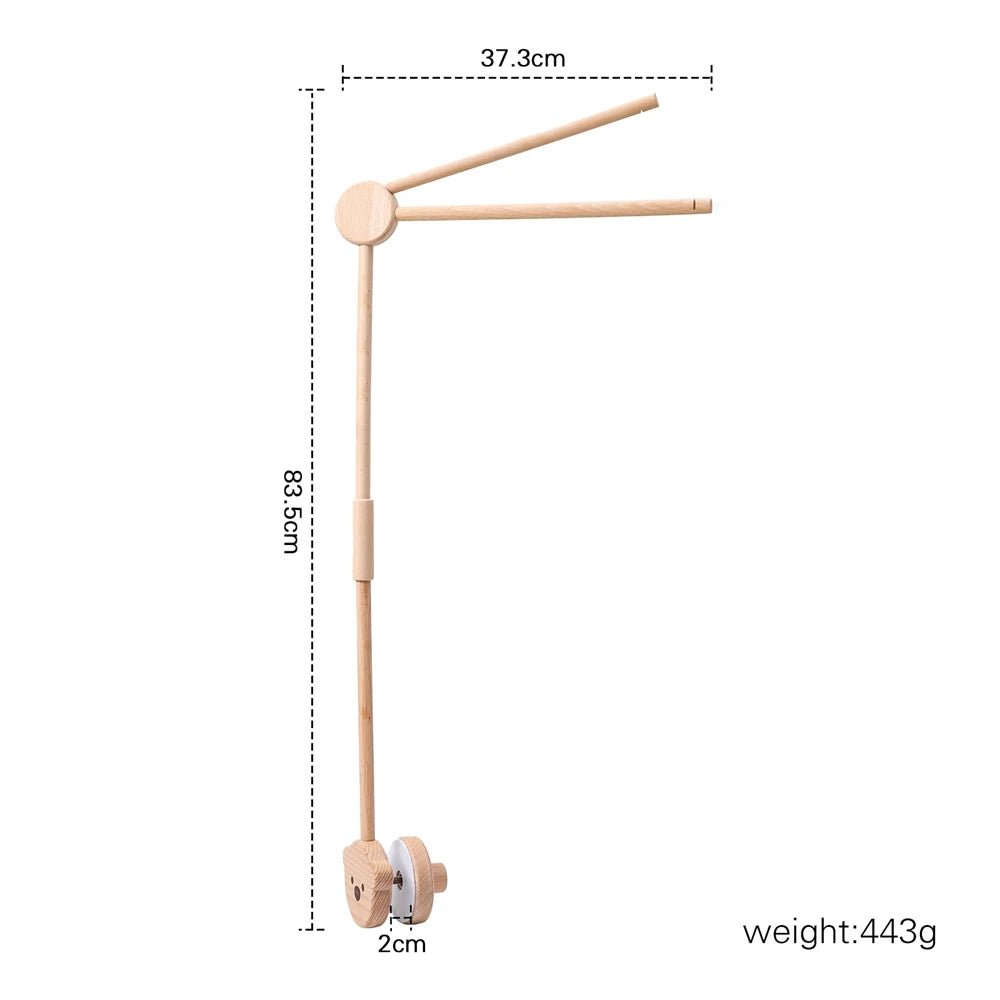 Baby Rattle Toy 0-12 Months Toys Wooden Mobile Bed Bell Floor Stand Bracket Newborn Bed Bell Hanging Holder Bracket Infant Crib