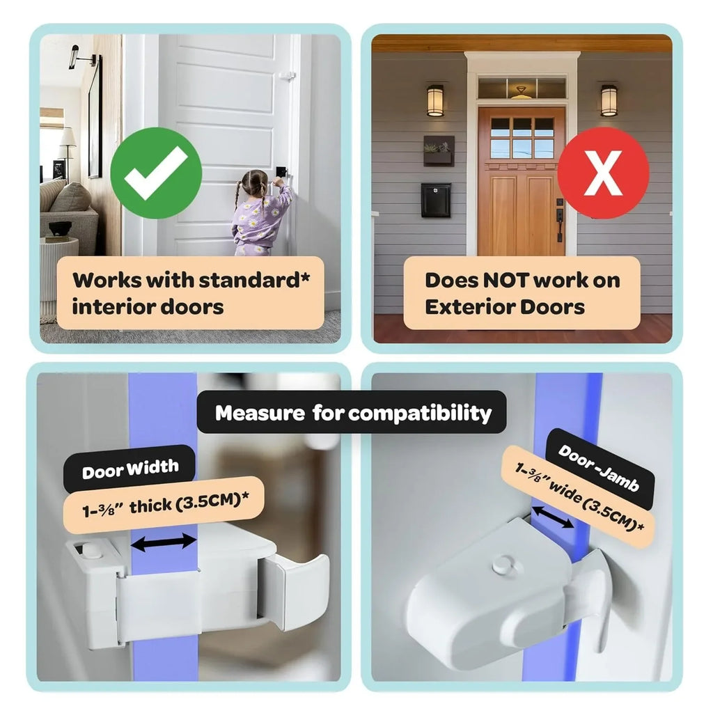 Baby Safety Lock Anti-Jamming Door Blocking Mechanism Safety Cabinet Lock Kids Security Childproof Safety Lock for Interior Door