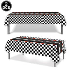 Racing Car Theme Disposable Tablecloth Red Black White Checkered Pattern Boys Kids Birthday Party Decoration Supplies Gifts ﻿
