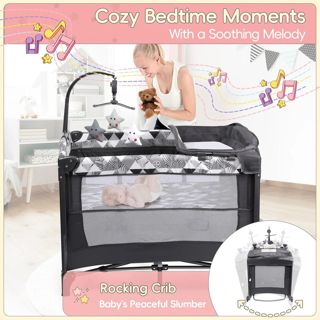 5-in-1 Baby Bassinet & Bedside Crib