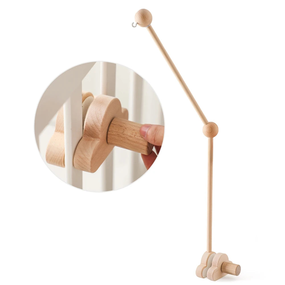Baby Rattle Toy 0-12 Months Toys Wooden Mobile Bed Bell Floor Stand Bracket Newborn Bed Bell Hanging Holder Bracket Infant Crib