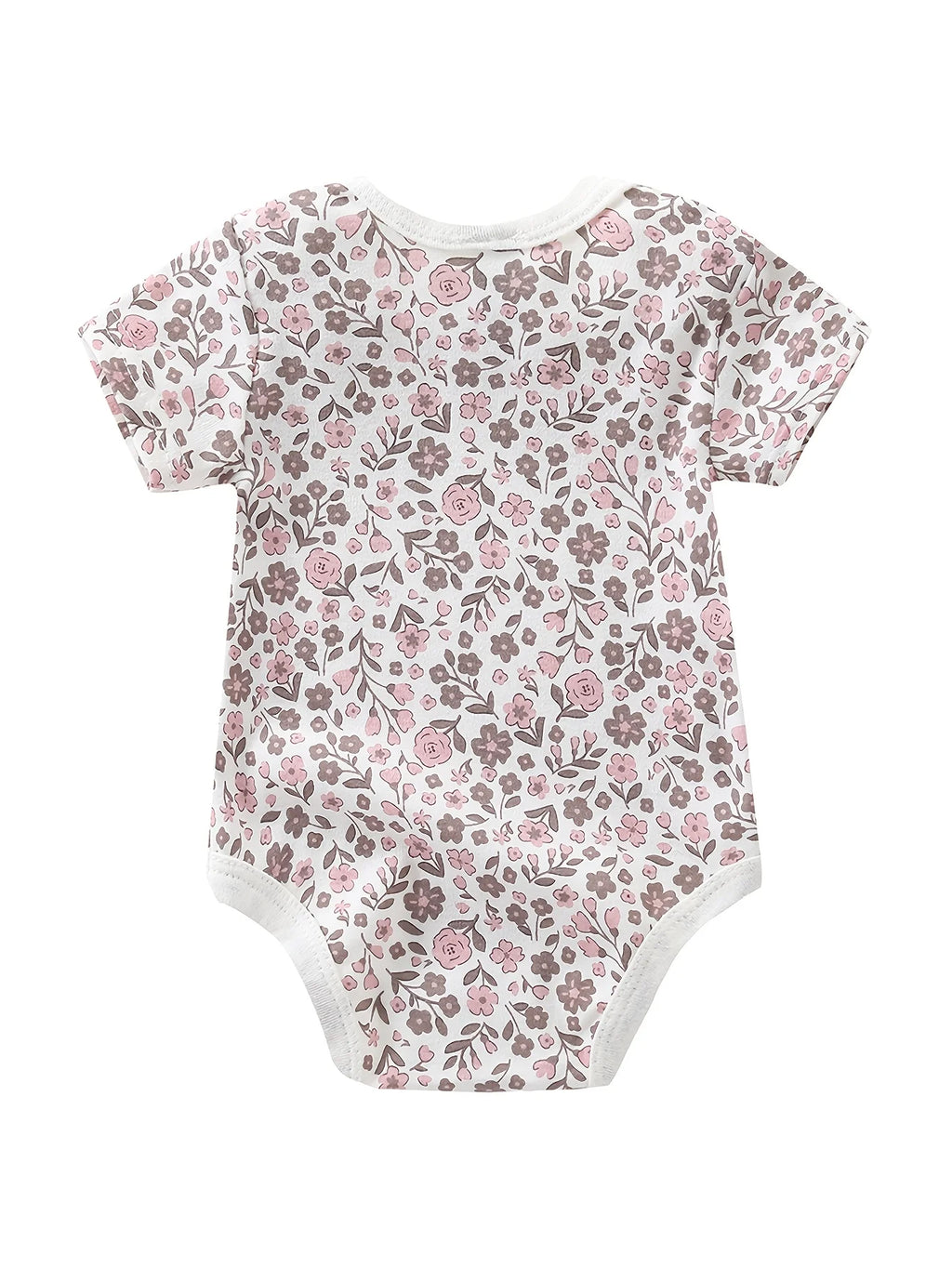 5pcs Baby Girl Short Sleeve Jumpsuit, Cotton