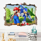 NEW Children favorite game wall decals super boys funny anime 3d vinyl stickers kids room nursery decoration cartoon poster