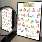 Playroom Nursery ABC Alphabet Numbers Poster Self-adhesive Art Waterproof Paper Sticker Coffee House Bar Room Wall Decor