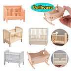 1:12 Miniature Wooden Dollhouse Cradle