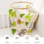 Wooden Baby Crib Mobile with Felt Animals
