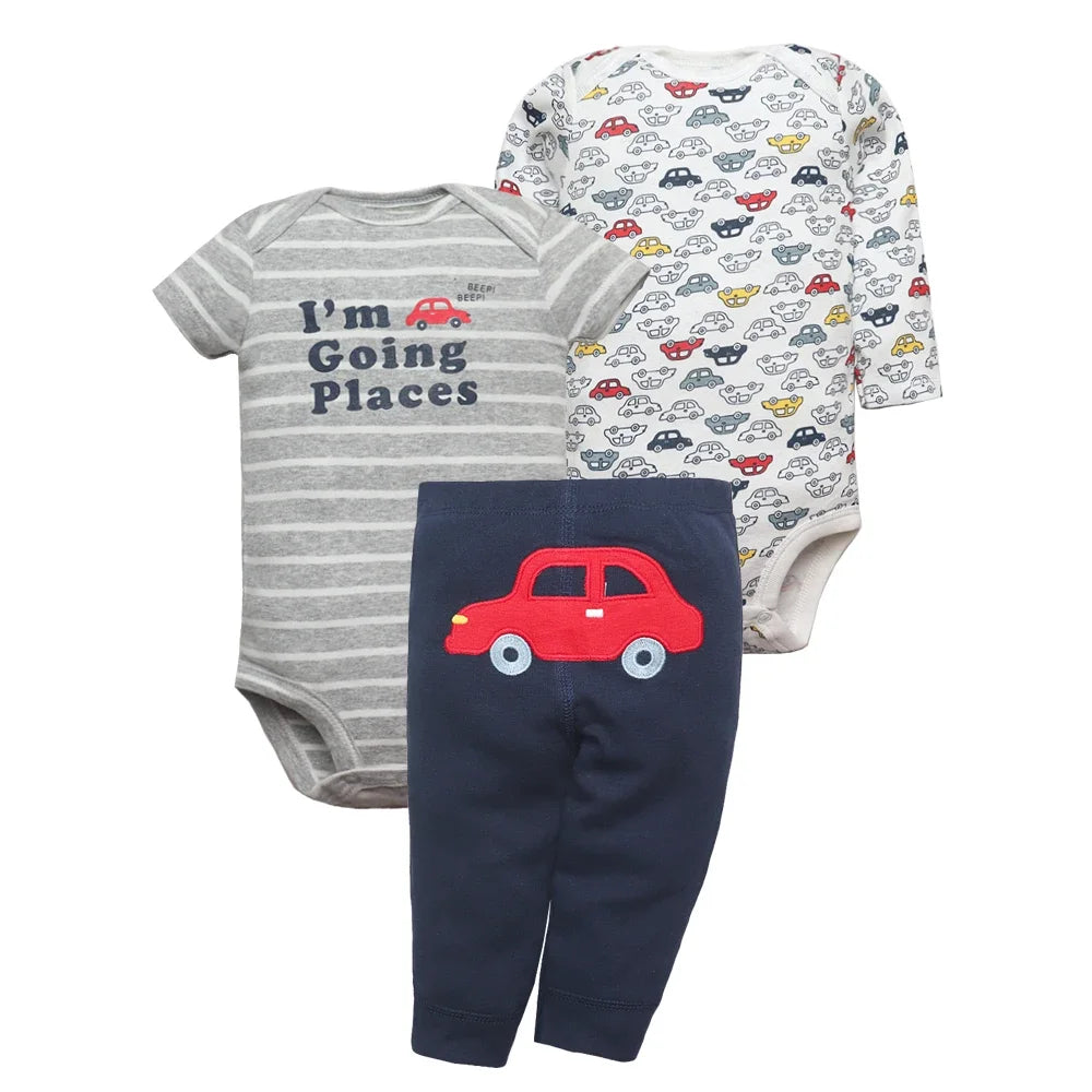 3-Piece Soft Cotton Baby Outfit Set