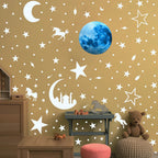 Luminous Moon and Stars Wall Stickers for Kids Room Baby Nursery Home Decoration Wall Decals Glow in the Dark Bedroom Ceiling
