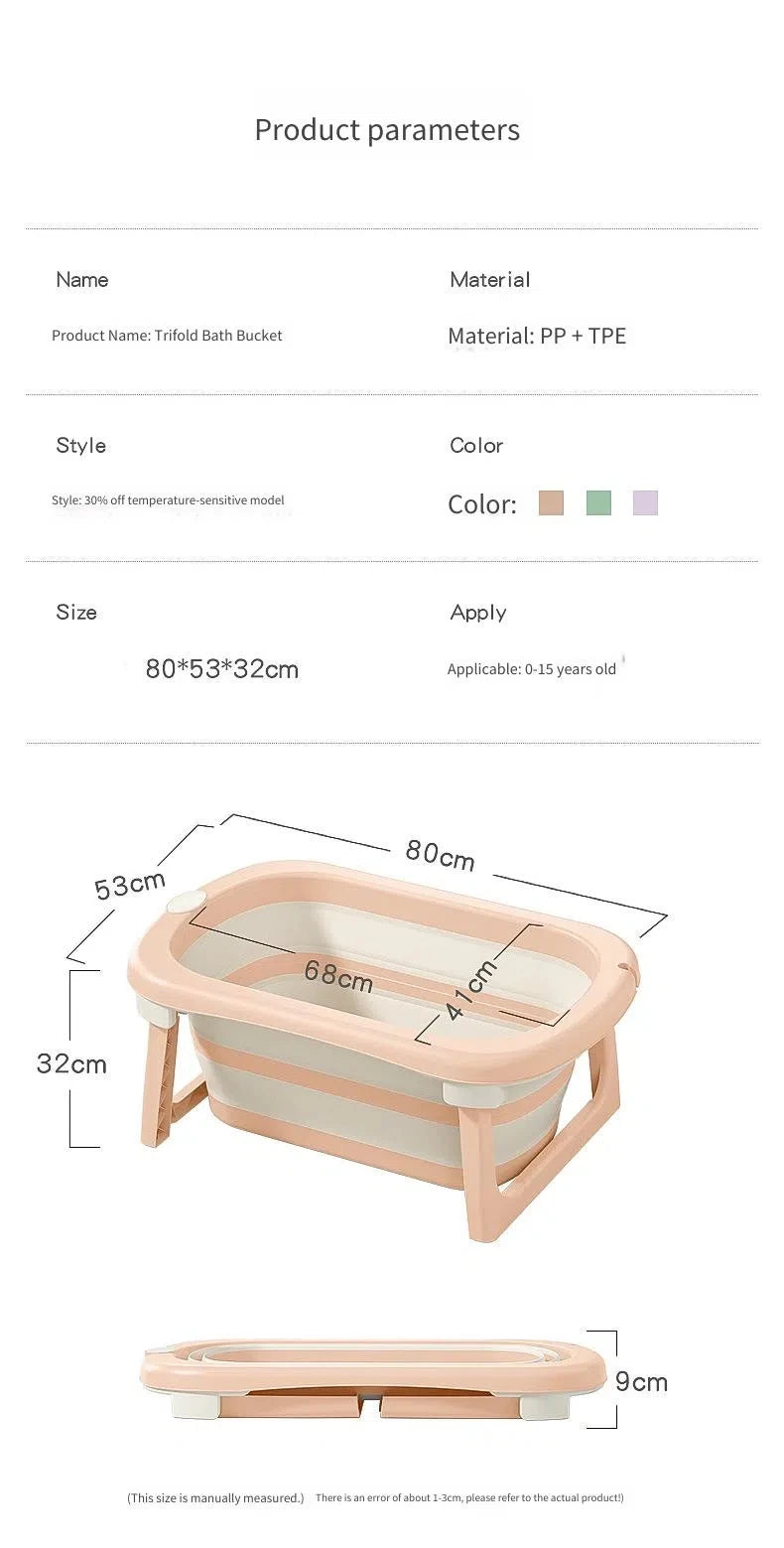 Foldable Baby Bathtub for Newborns & Toddlers – Space-Saving Bath Tub with Easy Storage Lightweight & Portable Design