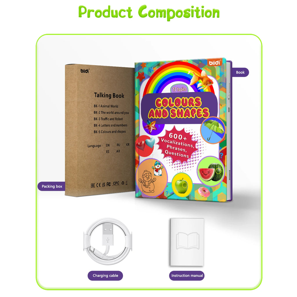 Colours&Shapes Early Educational Talking E-Book Montessori Interactive