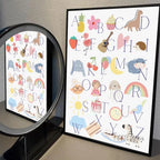 Playroom Nursery ABC Alphabet Numbers Poster Self-adhesive Art Waterproof Paper Sticker Coffee House Bar Room Wall Decor
