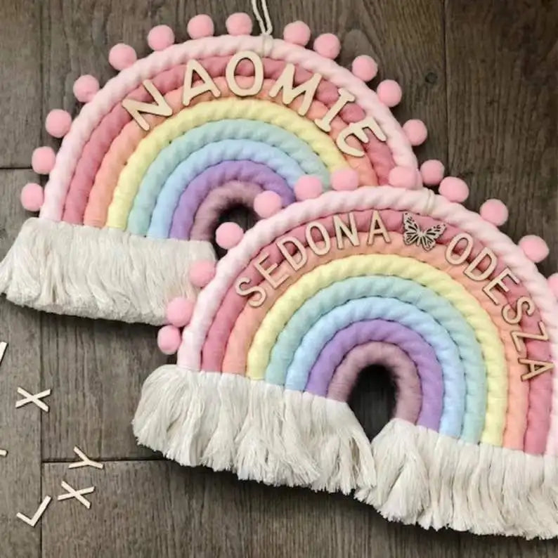Ins Style Nordic Style Rainbow Home Children's Room Decoration Pendant Woven Rainbow Hanging Wall Hanging Pendant