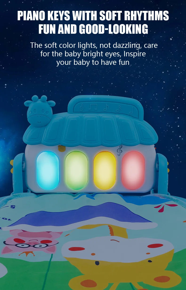 Baby Activity Gym with Piano & Play Mat