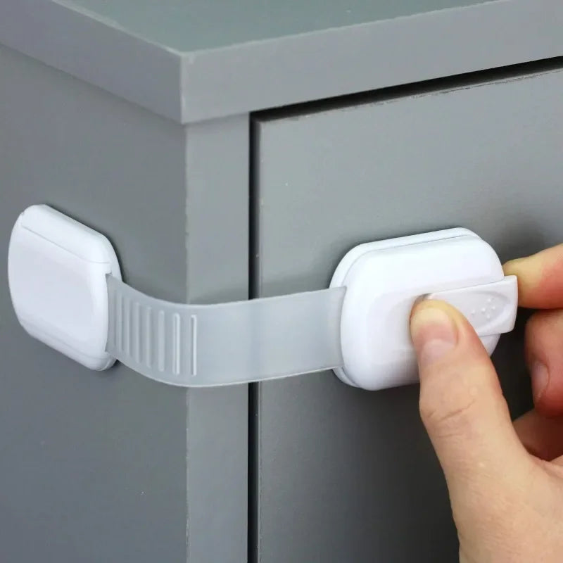 Baby Safety Cabinet Locks Adhesive Child Proofing Latches To Baby Proof Cupboard Drawers Fridge Adjustable Kids Proofing Straps