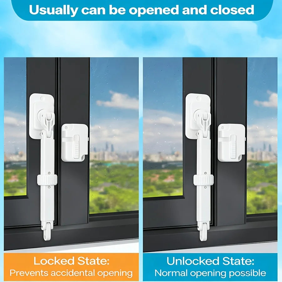 No-Punch Child Safety Lock for Windows & Doors, Anti-Cracking Security Lock, 1PC Durable Baby Proofing Home Protection Accessory
