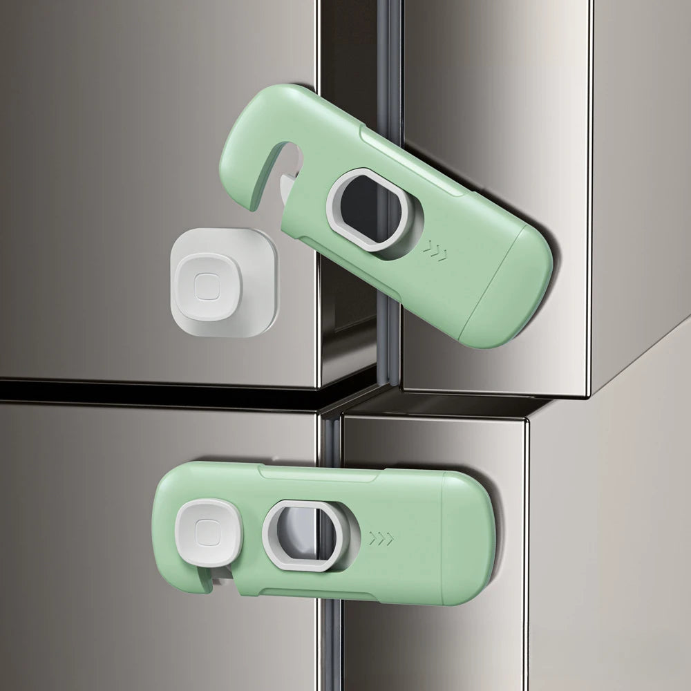 Child Safety Lock 2 Pack, No Tools Installation, Universal for Cabinets Drawers Fridge, Anti-Pinch Baby Proofing