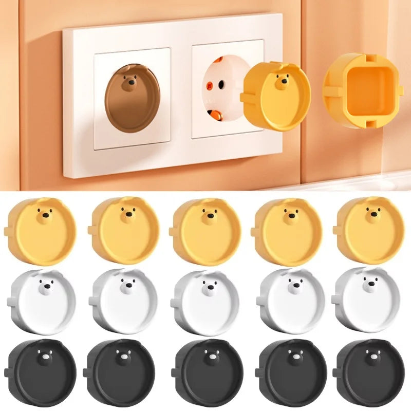 Baby Proofing Socket Protective Covers, Cartoon Silicone Anti Shock Dustproof Electrical Outlet Safety Caps for Children