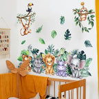 Boys Girls Room Decor Forest Animal Wall Stickers Charming Easy Apply Cartoon Themes