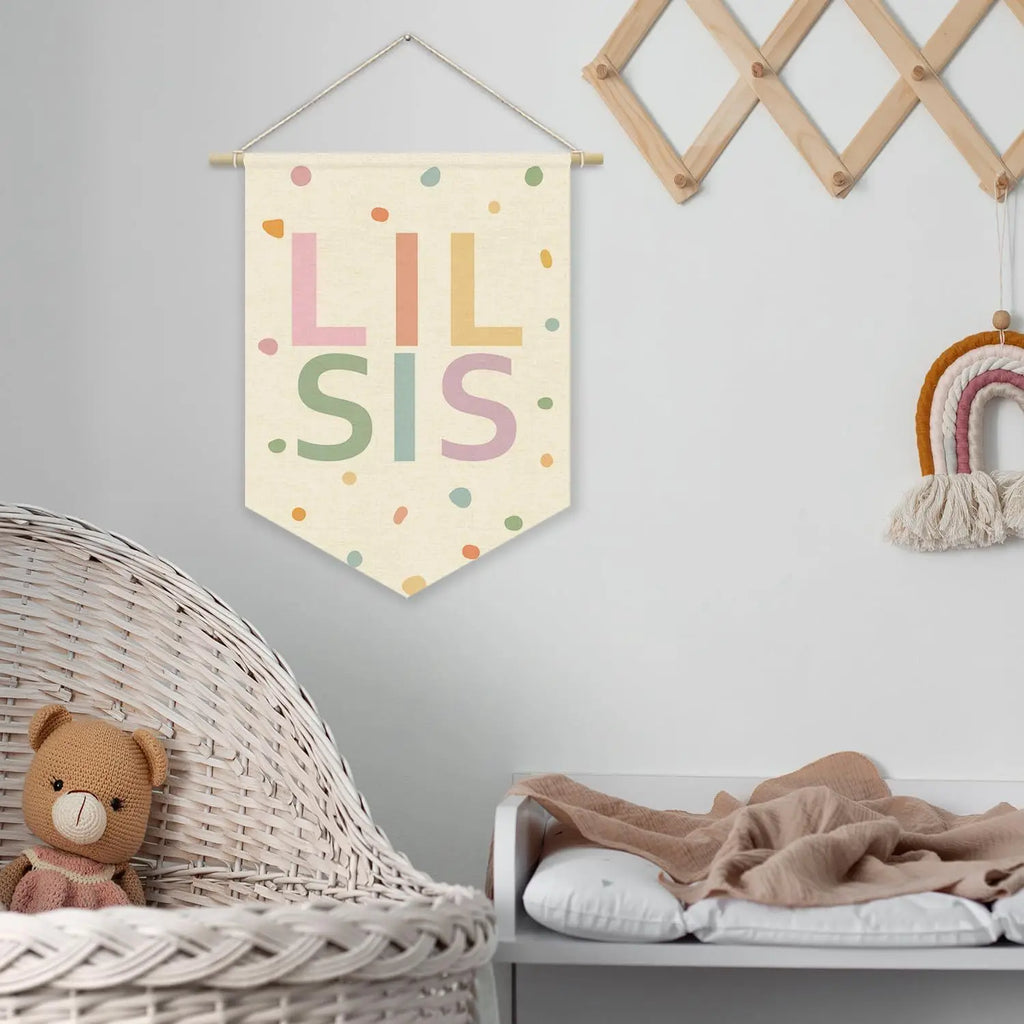 Nursery Decor Canvas Banner,Boy Bedroom Playroom Wall Art Decorations,Boho Twin Room Sign, Big Bro Lil Bro, Sage Green Blue Kids
